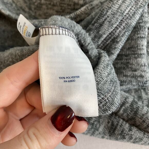 Lands End Womens Gray Fleece Quarter Zip Pullover Jacket Size L Oversized Layers - Picture 6 of 12